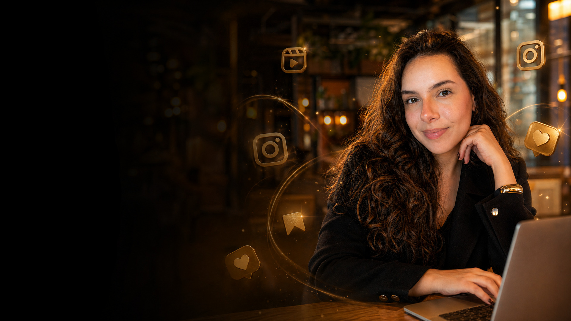 Isadora Campos trabalhando com estratégia de conteúdo para Instagram